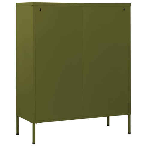 Lady Jillian -  Chest of Drawers Olive Green 80x35x101,5 cm Steel